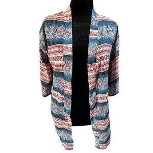 Wallflower Womens Open Front Kimono Size SMALL 3/4 Sleeve NWT Aquatic Teal